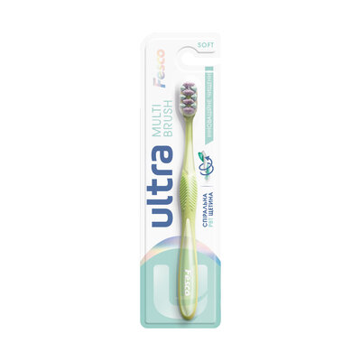 Зубна щітка Fesco Ultra Multibrush Soft м'яка салатова, 1 штука