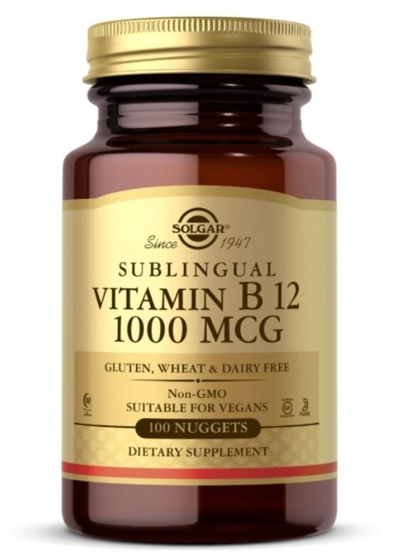 Вітамін В12 Solgar Vitamin B12 1000 мкг сублінгвальний таблетки №100