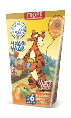 Пюре фруктове Чудо-Чадо Winnie Pooh Груша-яблуко без цукру, 130 г