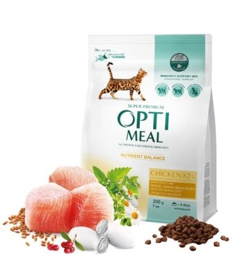 Корм сухий для котів Optimeal зі смаком курки, 200 г
