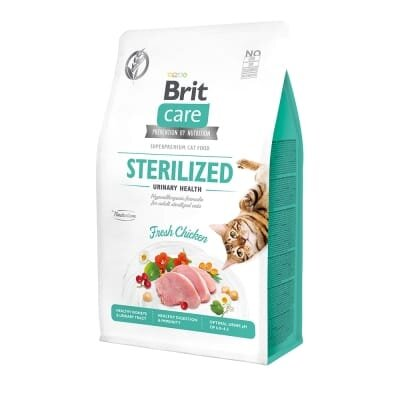 Корм сухий для стерилізованих котів Brit Care Cat GF Sterilized Urinary Health з куркою, 2 кг