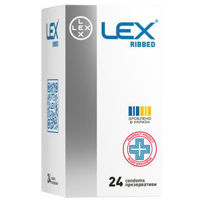 Презервативи Lex Ribbed з ребрами, 24 штуки