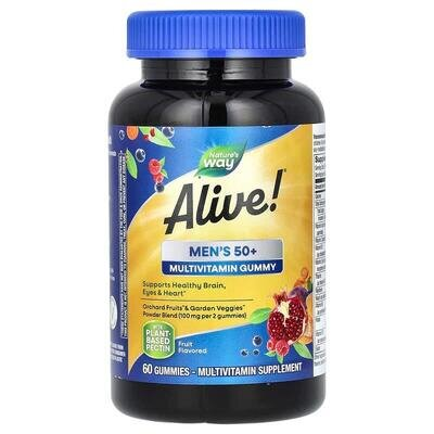 Мультивітаміни для чоловіків 50+ Nature's Way Alive! Men's Gummy 50+, 60 жувальних таблеток