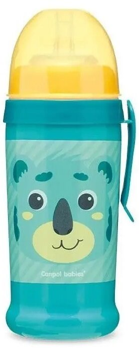 Поїльник Canpol babies Hello Little Коала 56/510_tur з силіконовою насадкою, бірюзовий, 350 мл