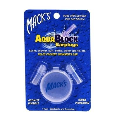 Беруші вкладки вушні MACK'S AquaBlock 1131 силіконові м'які (захист від води), прозорі, 1 пара