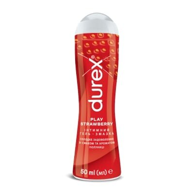 Інтимний гель-змазка Durex Play Strawberry смак та аромат полуниці (лубрикант), 50 мл