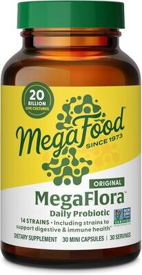Пробіотик MegaFood MegaFlora 20 млрд КУО, 30 капсул