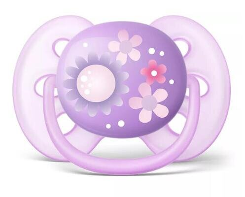 Пустушка силіконова Philips Avent Ultra Soft SCF227/22, 6-18 місяців, для дівчаток, 2 шт