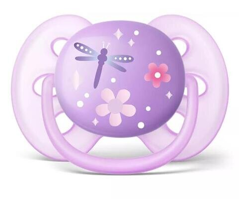 Пустушка силіконова Philips Avent Ultra Soft SCF227/22, 6-18 місяців, для дівчаток, 2 шт