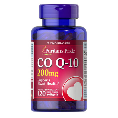 Коензим Q-10 Puritan's Pride CO Q10 200 мг (Q-SORB), 120 гелевих капсул