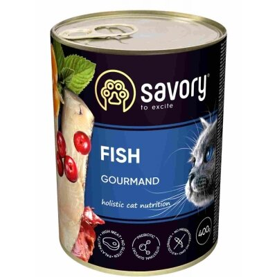 Корм вологий для котів Savory 30655 з рибою, 400 г