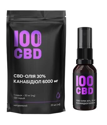 Канабідіол 100%CBD Олія 30%, спрей оральний по 20 мл флаконі, 120 доз