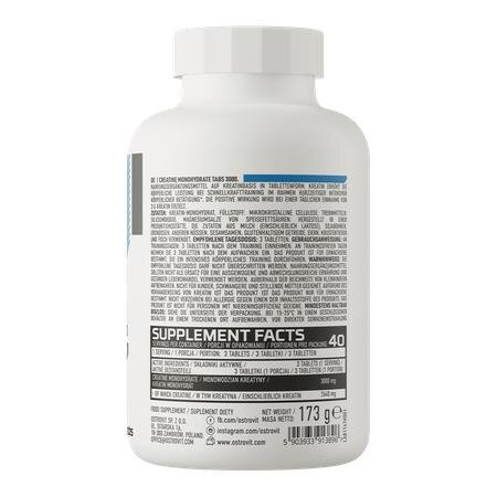 Креатин моногідрат OstroVit Creatine Monohydrate 3000 мг, 120 таблеток