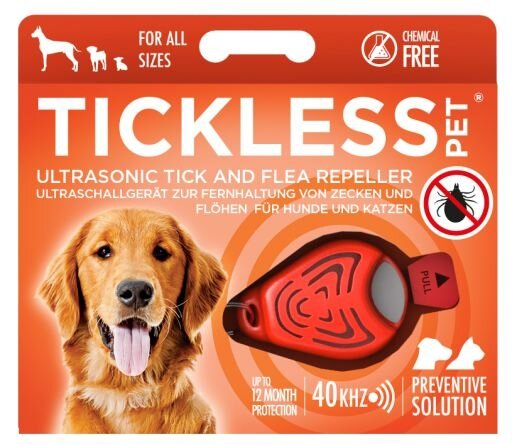 Ультразвуковий відлякувач кліщів і бліх Tickless Pet оранжевий