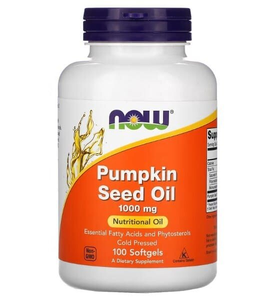 Гарбузового насіння олія NOW Pumpkin Seed Oil 1000 мг м'які капсули №100