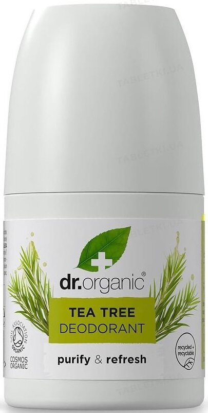 Дезодорант кульковий Dr.Organic з екстрактом чайного дерева, 50 мл