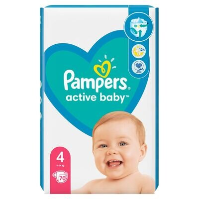 Підгузки дитячі Pampers Active Baby розмір 4. 9-14 кг, 70 шт