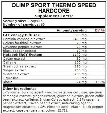 Жироспалювач Olimp Thermo Speed Hardcore, 120 капсул