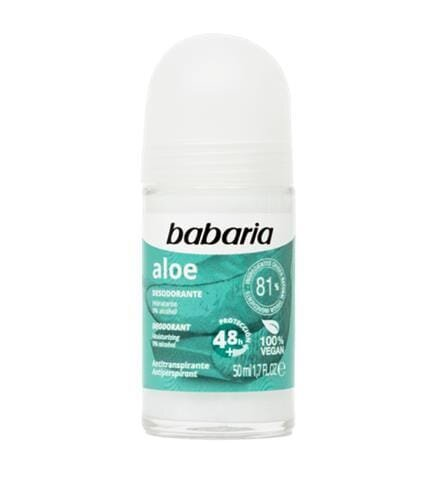 Дезодорант-антиперспірант кульковий Babaria Aloe 48h з алое вера, 50 мл