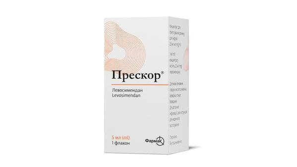 Прескор концентрат д/приг. р-ну д/інф. 2.5 мг/мл по 5 мл №1 у флак.