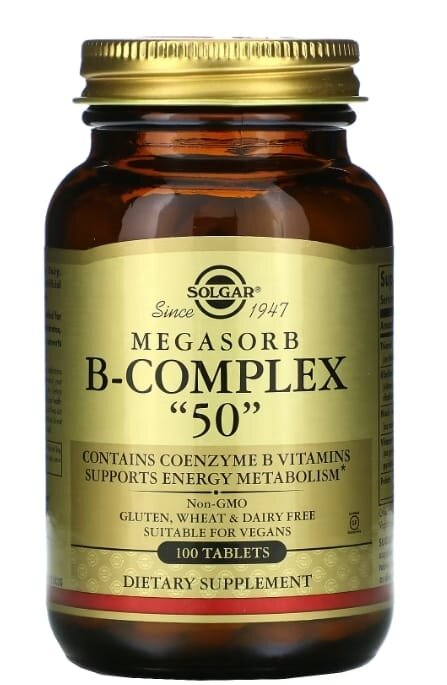 Вітаміни групи В Solgar B-Complex “50” таблетки №100