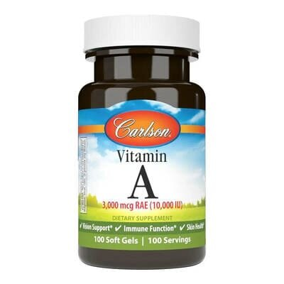 Вітамін А Carlson Labs Vitamin A 10000 МО, 100 желатинових капсул