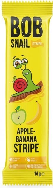 Цукерки Bob Snail Stripe натуральні яблучно-бананові, 14 г