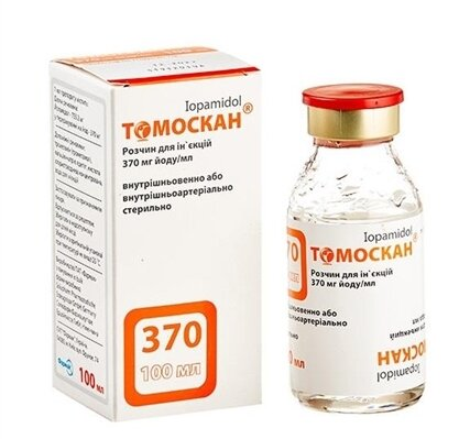 Томоскан розчин д/ін. 370 мг йоду/мл по 100 мл №1 у флак.