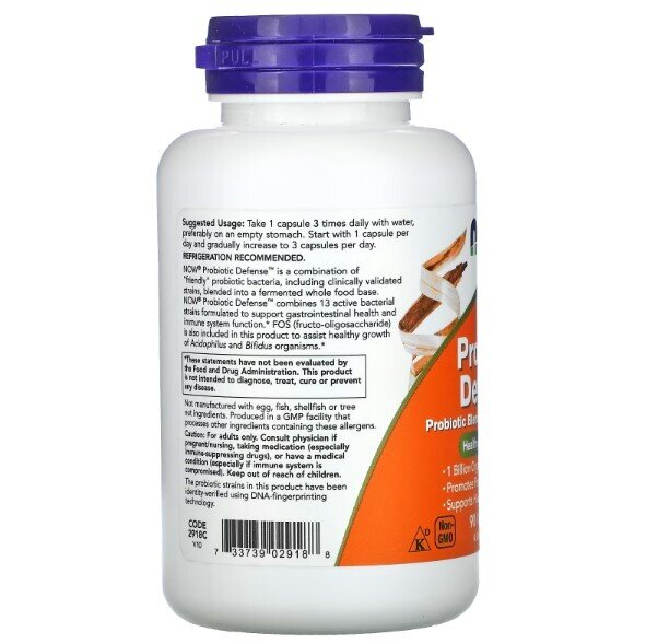 Пробіотики NOW Probiotic Defense вег. капсули №90