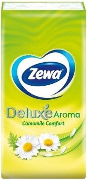 Хусточки паперові Zewa Deluxe Aroma Ромашка 3 шари, 10 шт х 1 уп