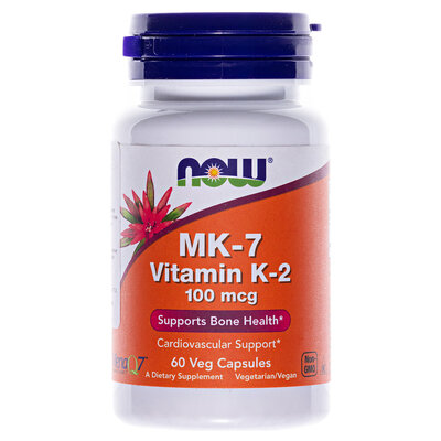 МК-7 вітамін К-2 NOW MK-7 Vitamin K-2 100 мкг вег. капсули №60