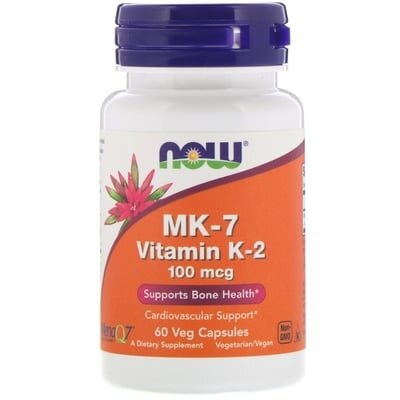 МК-7 вітамін К-2 NOW MK-7 Vitamin K-2 100 мкг вег. капсули №60