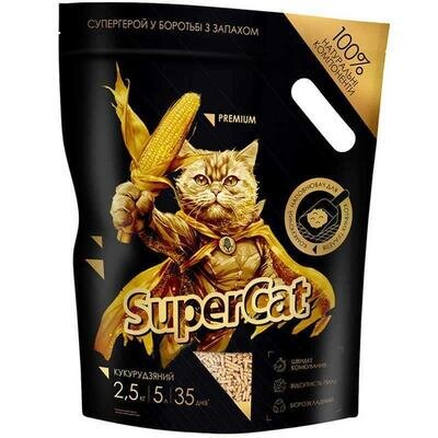 Наповнювач для туалету Collar SuperCat Premium кукурудзяний, 2,5 кг (5 л)