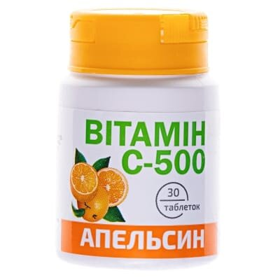 Вітамін С-500 Краса і Здоров'я зі смаком апельсину таблетки №30