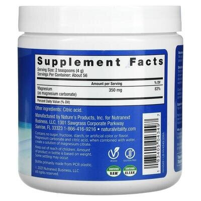 Антистрес напій з магнієм Natural Vitality CALM A Magnesium supplement без добавок, 226 г