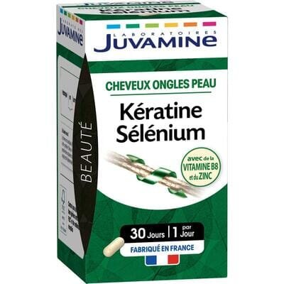Волосся, нігті, шкіра Juvamine Кератин + селен капсули №30