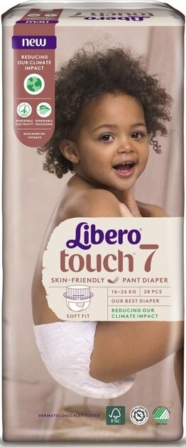 Підгузки-трусики Libero Touch Pants розмір 7, 16-26 кг, 28 шт