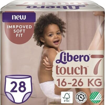 Підгузки-трусики Libero Touch Pants розмір 7, 16-26 кг, 28 шт