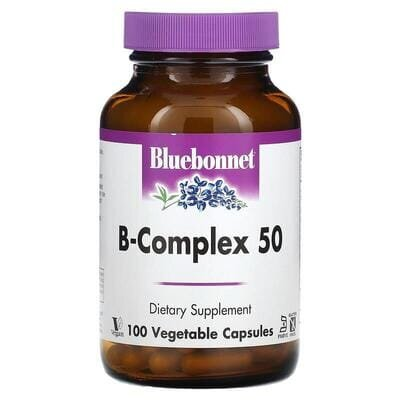 Вітаміни В-комплекс 50 Bluebonnet Nutrition вегетаріанські капсули №100