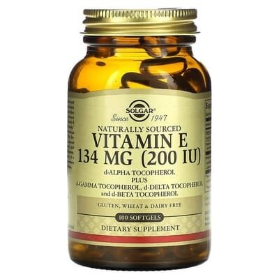 Вітамін Е Solgar Vitamin E 134 мг (200 МО) d-Alpha Tocopherol & Mixed Tocopherols м'які капсули №100