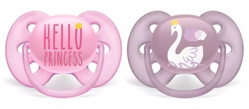 Пустушка силіконова Philips Avent Ultra Soft SCF223/02, 6-18 місяців, для дівчаток, 2 шт