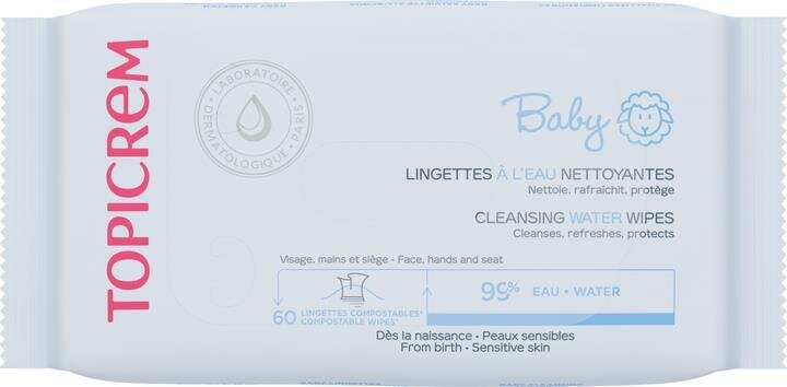 Серветки вологі Topicrem Baby дитячі очищувальні, 60 шт
