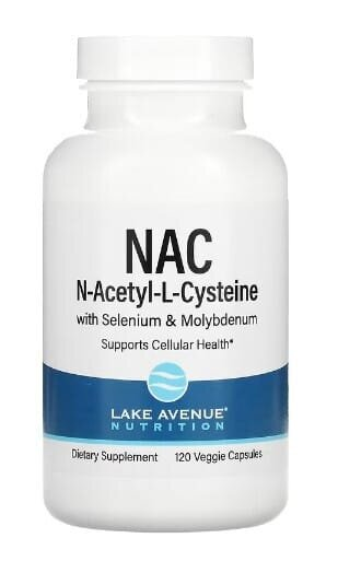 N-ацетилцистеїн з селеном та молібденом Lake Avenue Nutrition NAC with Selenium & Molybdenum 600 мг, 120 веганських капсул