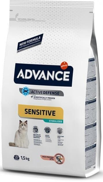 Корм сухий для котів з чутливим травленням Advance Cat Salmon Sensitive з лососем, 1,5 кг