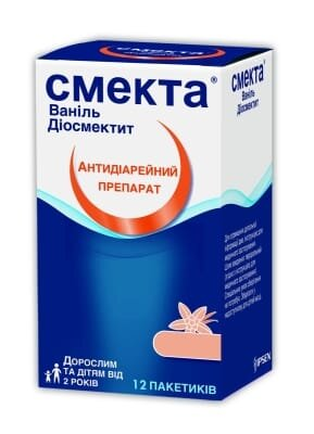 Смекта ваніль порошок д/ор. сусп. по 3 г №12 у пак.