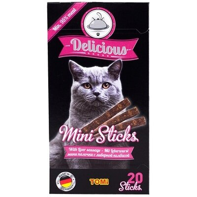 Ласощі для котів Tomi Delicious Mini Sticks Liver Sausage палички з ліверною ковбасою, 40 г