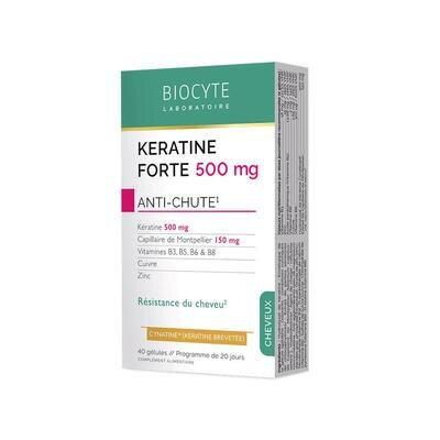 Кератин Форте Biocyte Keratine Forte Anti-chute Pack 500 мг для зміцнення волосся, 120 гелевих капсул