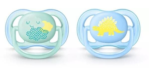 Пустушка силіконова Philips Avent Ultra Air SCF344/20, 0-6 місяців, 2 шт