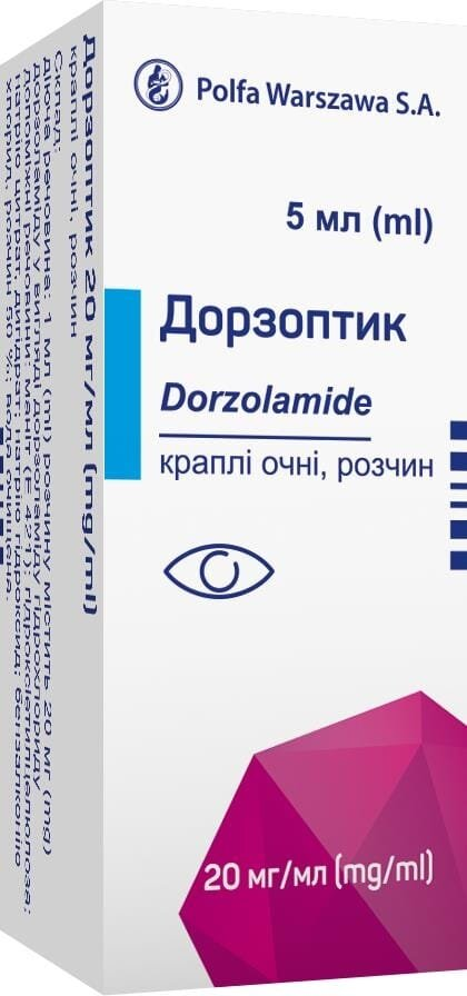 Дорзоптик краплі оч., р-н 20 мг/мл по 5 мл у флак.-крап.