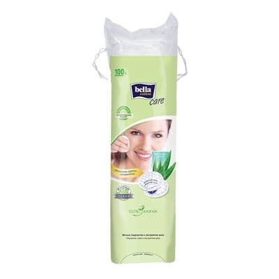 Ватні подушечки Bella Cotton Care з екстрактом алое, 100 штук